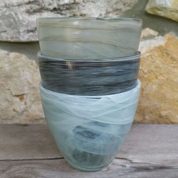 Ecoglass Votive Candle Holders Swirl Recycled Glass Eco-friendly Home Decor - Picture 3 of 17